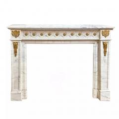 Louis XVI Style Marble Fireplace With Gilt Bronze Mounts France - 4781815