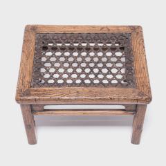 Low Stool with Woven Hide Top - 4260358