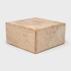 Low Travertine Marble Stone Pedestal Table - 4258486
