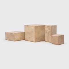 Low Travertine Marble Stone Pedestal Table - 4258489