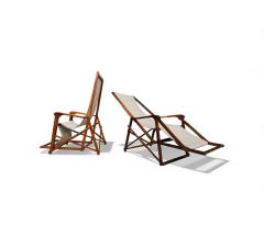 Lucio Costa Pair of Chaise Lounges in Hardwood Fabric Lucio Costa 1950s Lot 320 438A - 4624313