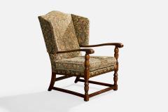 Ludvig Sturm Attribution Lounge Chairs with Fabric and Oak Sweden 1940s - 4769036