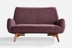 Luigi Scremin Sofa with Wood and Fabric Italy 1950s - 4769072