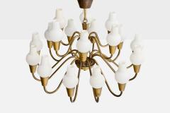 Lyfa Chandelier with Brass and Glass Denmark 1950s - 4769085