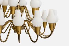 Lyfa Chandelier with Brass and Glass Denmark 1950s - 4769087