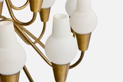 Lyfa Chandelier with Brass and Glass Denmark 1950s - 4769088