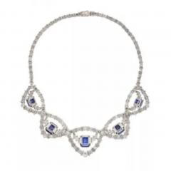 Magnificent Sapphire And Diamond Necklace Cartier Model 1950 21st Century - 4779954