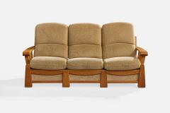 Maison Regain Sofa with Elm and Fabric France 1970s - 4769117