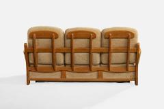 Maison Regain Sofa with Elm and Fabric France 1970s - 4769119