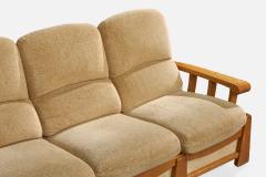 Maison Regain Sofa with Elm and Fabric France 1970s - 4769121