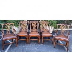 Maitland Smith 1990s Maitland Smith Chippendale Style Mahogany Dining Chairs Set of 8 - 2997120