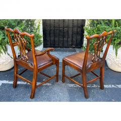 Maitland Smith 1990s Maitland Smith Chippendale Style Mahogany Dining Chairs Set of 8 - 2997126