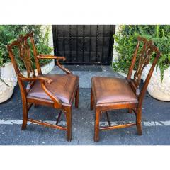 Maitland Smith 1990s Maitland Smith Chippendale Style Mahogany Dining Chairs Set of 8 - 2997128