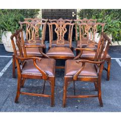 Maitland Smith 1990s Maitland Smith Chippendale Style Mahogany Dining Chairs Set of 8 - 2997135