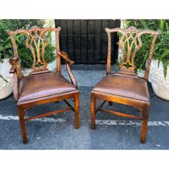 Maitland Smith 1990s Maitland Smith Chippendale Style Mahogany Dining Chairs Set of 8 - 2997143