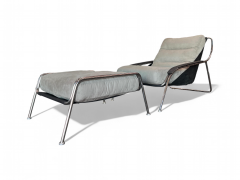 Marco Zanuso Maggiolina Armchair with Ottoman in Metal Fabric Marco Zanuso Lot 315 - 4624729