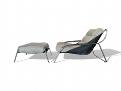 Marco Zanuso Maggiolina Armchair with Ottoman in Metal Fabric Marco Zanuso Lot 315 - 4624730
