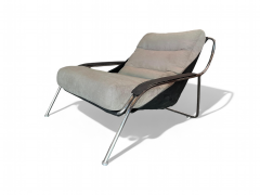 Marco Zanuso Maggiolina Armchair with Ottoman in Metal Fabric Marco Zanuso Lot 315 - 4624732
