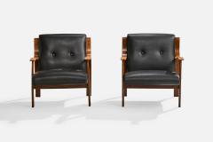 Mario Bellini Lounge Chairs with Beech and Vinyl Italy 1960s - 4769171