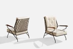 Maurizio Tempestini Lounge Chairs with Iron Maple and Fabric USA 1950s - 4769234