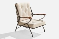 Maurizio Tempestini Lounge Chairs with Iron Maple and Fabric USA 1950s - 4769235