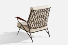 Maurizio Tempestini Lounge Chairs with Iron Maple and Fabric USA 1950s - 4769236