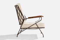Maurizio Tempestini Lounge Chairs with Iron Maple and Fabric USA 1950s - 4769237