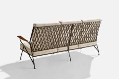 Maurizio Tempestini Sofa with Iron Maple and Fabric USA 1950s - 4769228