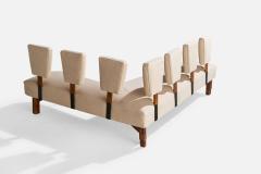 Maurizio Tempestini Unique Sofa with Wood Fabric and Metal Italy 1950s - 4769241