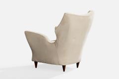 Melchiorre Bega Lounge Chairs with Fabric and Walnut Italy 1950s - 4769277