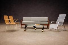 Michel Arnoult Sofa in Imbuia Hardwood Leather by Michel Arnoult 1960s Lot 155 - 4624404