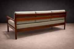 Michel Arnoult Sofa in Imbuia Hardwood Leather by Michel Arnoult 1960s Lot 155 - 4624407