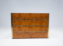 Mid Century Modern Chest of Drawers in Ash Burl Brass - 2921231