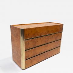 Mid Century Modern Chest of Drawers in Ash Burl Brass - 2922286