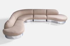 Milo Baughman Sectional Sofa with Fabric and Stainless Steel USA 1980s - 4769337