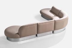 Milo Baughman Sectional Sofa with Fabric and Stainless Steel USA 1980s - 4769338