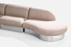 Milo Baughman Sectional Sofa with Fabric and Stainless Steel USA 1980s - 4769340