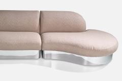 Milo Baughman Sectional Sofa with Fabric and Stainless Steel USA 1980s - 4769341