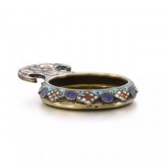 Miniature Silver Kovsh With Cloisonne Enamel Faberge - 4781777