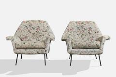 Minotti Lounge Chairs with Metal and Fabric Italy 1950s - 4769375