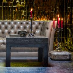 Modern Tufted Leather Sofa - 4181777