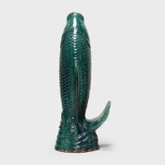 Monumental Green Glazed Koi - 4167865