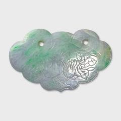 Moss in Snow Jadeite Ruyi Pendant - 4165651