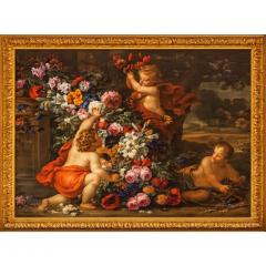 Mythological Scene Putti With Flowers Matthaus Terwesten 1670 1757  - 4781421