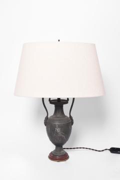Neoclassical blackened iron lamp 1920s  - 4539795