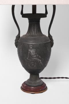 Neoclassical blackened iron lamp 1920s  - 4539801