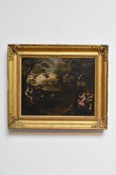 Oil on canvas La Civetta pipe hunting glue hunting owl hunting 18th c  - 4562596