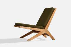 Ole Wanscher Lounge Chair with Wood and Fabric Denmark 1950s - 4769652