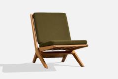 Ole Wanscher Lounge Chair with Wood and Fabric Denmark 1950s - 4769653