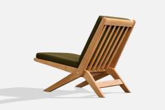Ole Wanscher Lounge Chair with Wood and Fabric Denmark 1950s - 4769654
